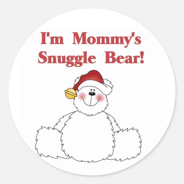 Mommy's Snuggle Bären T - Shirt und Geschenke Runder Aufkleber (Vorderseite)
