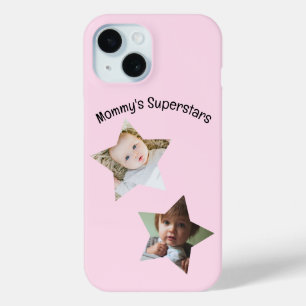 Mommy's Superstars Personalisiert zwei Foto Text Case-Mate iPhone Hülle