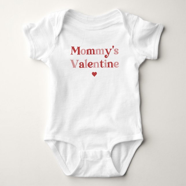 Mommy's Valentine Niedlich Valentinstag Baby Strampler (Vorderseite)