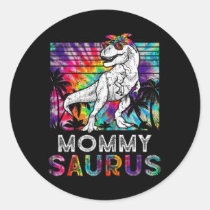 Mommysaurus Dinosaur Mutter Saurus Familie passend Runder Aufkleber