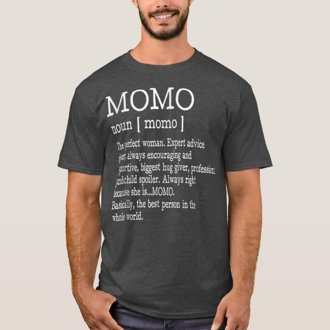 Momo Definition Großmutter Muttertag gibt Frauen T-Shirt (Vorderseite)