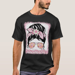 Momo Messy Bun Bleaches Groovy Hippie Blume Mothe T-Shirt