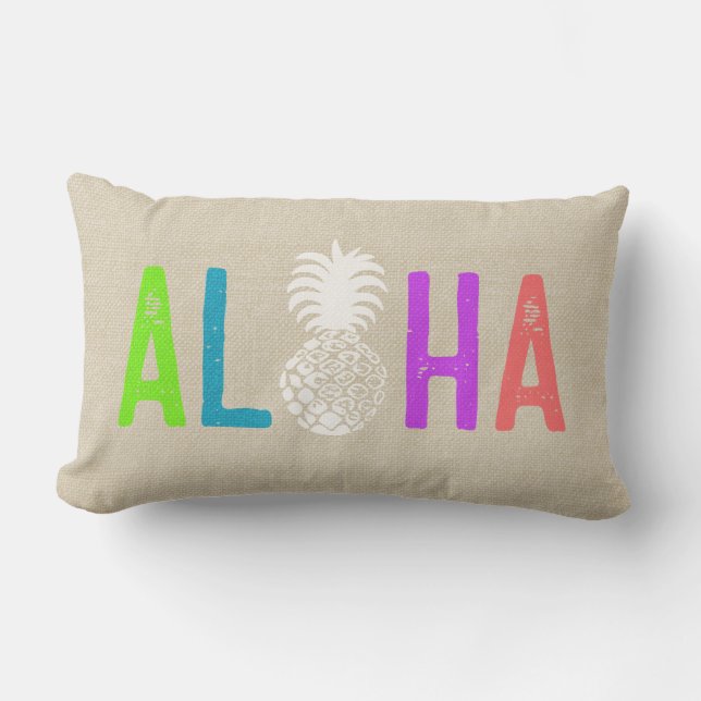 Momona Ananas Aloha Hawaiian Tropical Multi Kissen Für Draußen (Vorderseite)