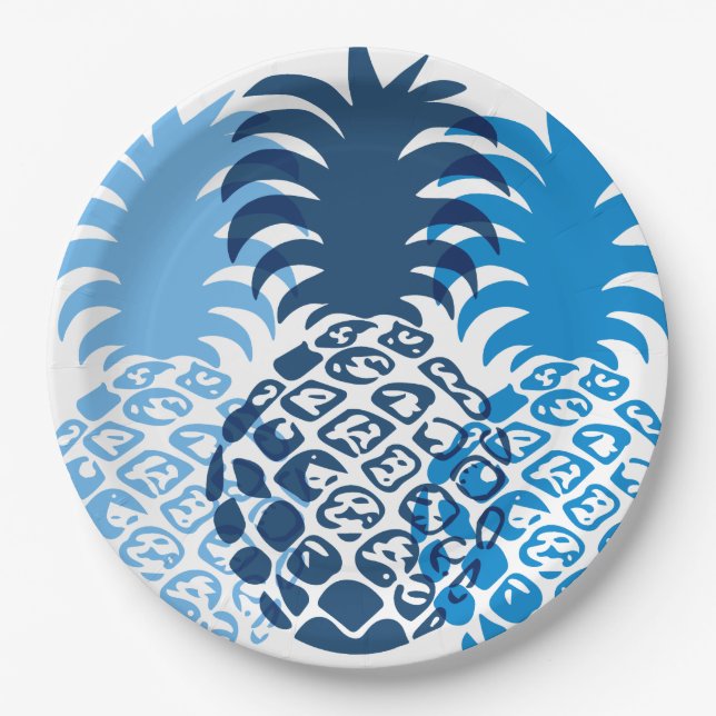 Momona Ananas-hawaiisches tropisches Pappteller (Vorderseite)