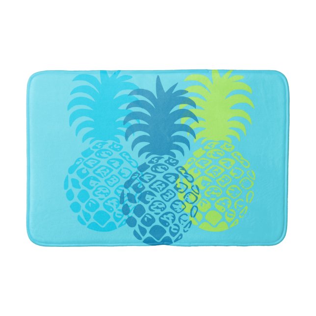 Momona Ananas-hawaiisches tropisches - Turq Badematte (Vorderseite)