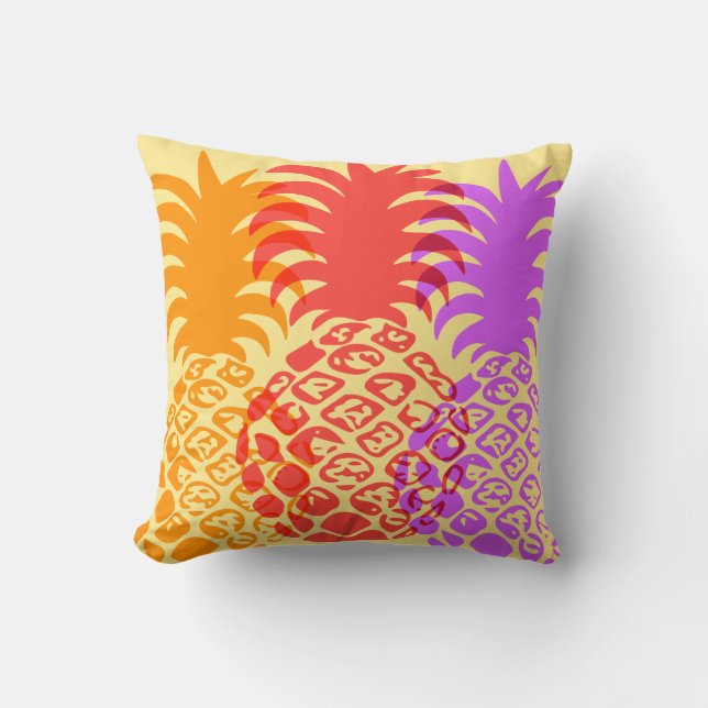 Momona Ananashawaiischer tropischer Reversible Kissen (Vorderseite)