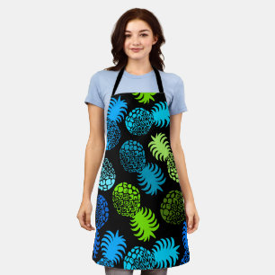 Momona Hawaiian Tropical Pineapple -Black Teal Schürze