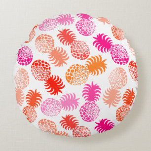 Momona Hawaiian Tropical Pineapse reversible Rundes Kissen