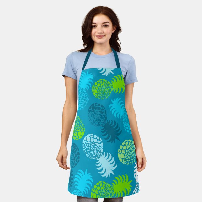 Momona Hawaiian Tropical Pineapse - Turq Schürze (Getragen)