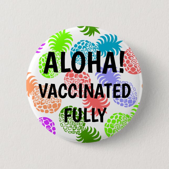 Momona Hawaiian Tropischer Ananas geimpft Button (Vorderseite)