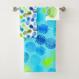 Momona hawaiische tropische Ananas-Koordinaten Badhandtuch Set