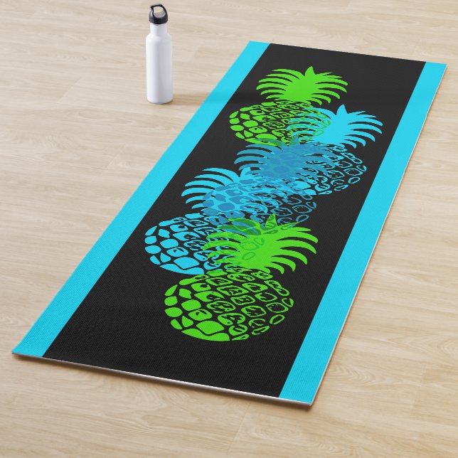 Momona Pineapard Striped Hawaiian Reversible Yogamatte (Beispiel)