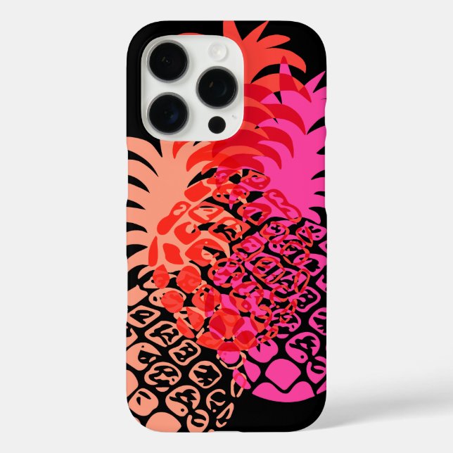 Momona Pineapel Hawaiian Tropical Pink iPhone 16 Pro Hülle (Rückseite)