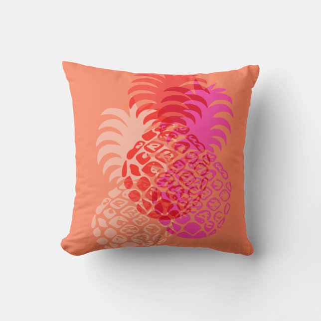 Momona Pineappel Hawaiian Tropical Reversible Kissen (Vorderseite)