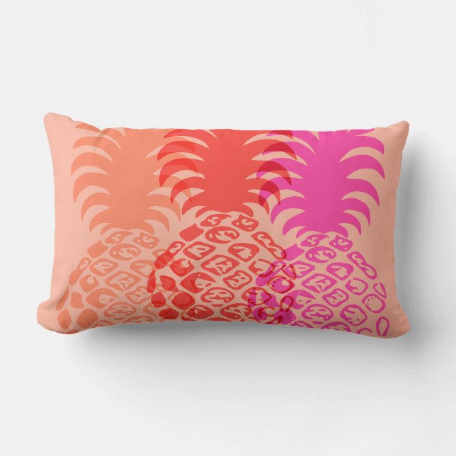 Momona Pineappel Hawaiian Tropical Reversible Lendenkissen (Vorderseite)