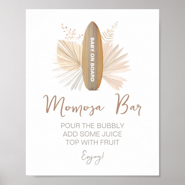 Momosa Bar Baby an Bord Baby Duschzeichen Poster (Vorne)