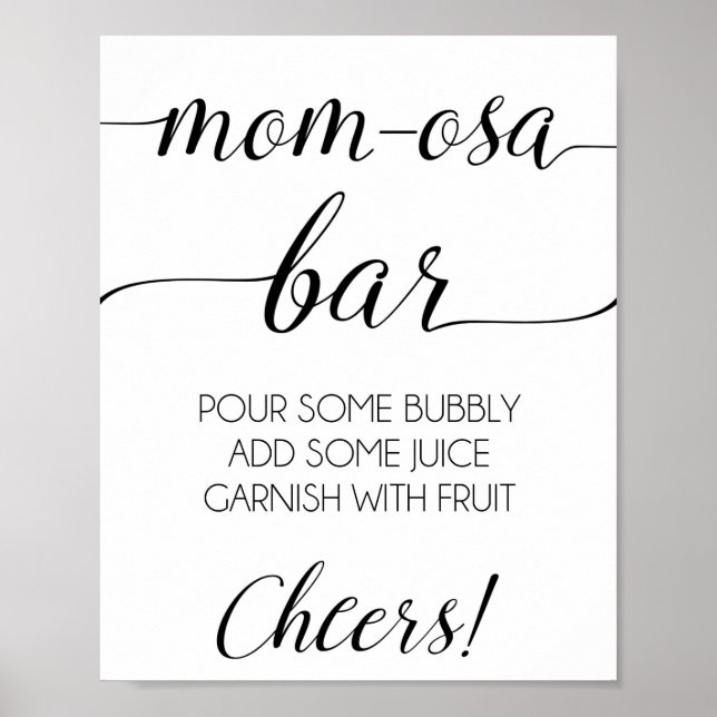 Momosa Bar Baby Shower Sign Poster (Vorne)