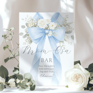 Momosa Bar Blaue Schleife Floral Sprudelnde Bar Poster