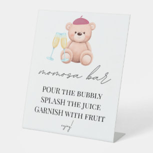 Momosa Bar Bonjour Bebe French Baby Shower Pedesta Sockelschild