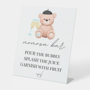 Momosa Bar Bonjour Bebe French Baby Shower Sockelschild
