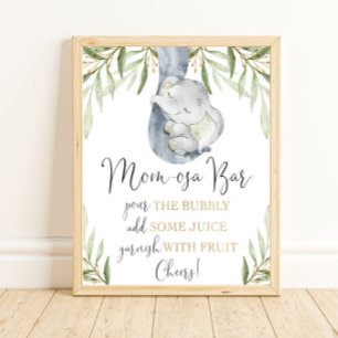 Momosa Bar mimosa Elefantenbabydusche Poster