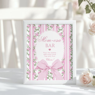 Momosa Bar Pink Bow Love Shack Baby Poster