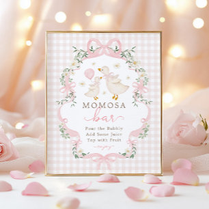 Momosa Bar: Pink Silly Goose Baby Shower Schild
