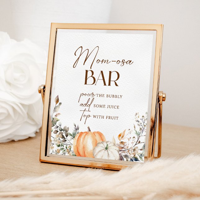 Momosa Bar Pumpkin Herbst Babydusche Poster (Von Creator hochgeladen)