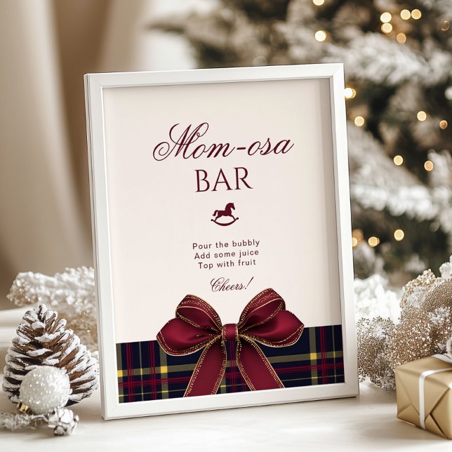 Momosa bar Red Bow Rocking Horse Plaid Poster (Von Creator hochgeladen)