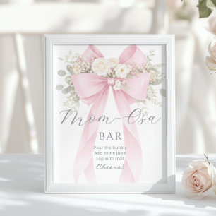 Momosa Bar Rosa Schleife Florale Sprudelnde Bar Poster