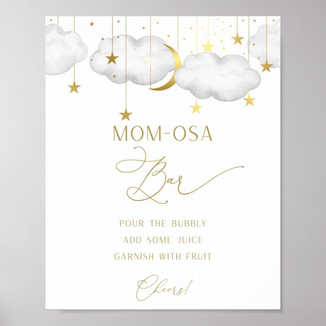 Momosa Bar Sign, Baby Dusche Drinks Bar Poster (Vorne)