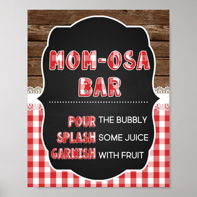 Momosa Bar Sign - Red Baby Q Poster (Vorne)