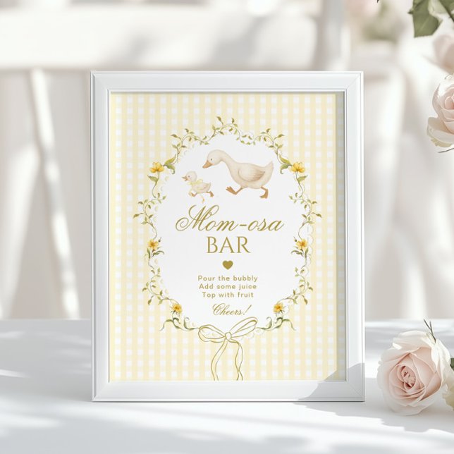 Momosa bar Silly Goose gender neutral gingham Poster (Von Creator hochgeladen)