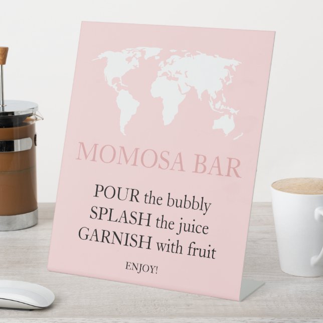 Momosa Bar Travel Passport Reisekarte Kinderdusche Sockelschild (In Situ)