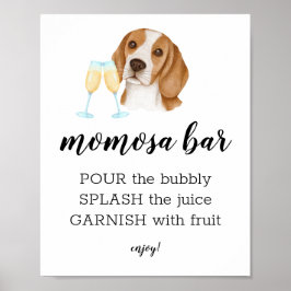 Momosa Bar Watercolor Beagle Themenzeichen Poster
