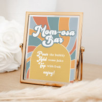 Momosa Groovy Retro Sunshine Baby Dusche Bar-Zeich