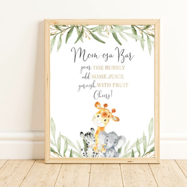 Momosa Mom-osa Bar safari Baby Duschzeichen Poster (Von Creator hochgeladen)