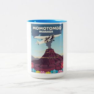 Momotombo Nicaragua Vulkanausflug drucken. Zweifarbige Tasse