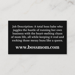 Mompreneur Boss Mama Funny Visitenkarte
