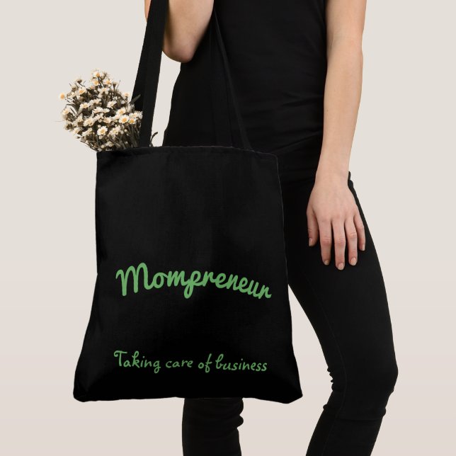Mompreneur Schwarz-Grün-Blume Mandala Design Tasche (Von Nahem)