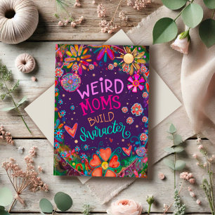 Moms bizarres drôle Mignonne Coeur amusant Carte F