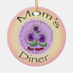 Moms Diner benutzerdefinierter Name Keramik Ornament