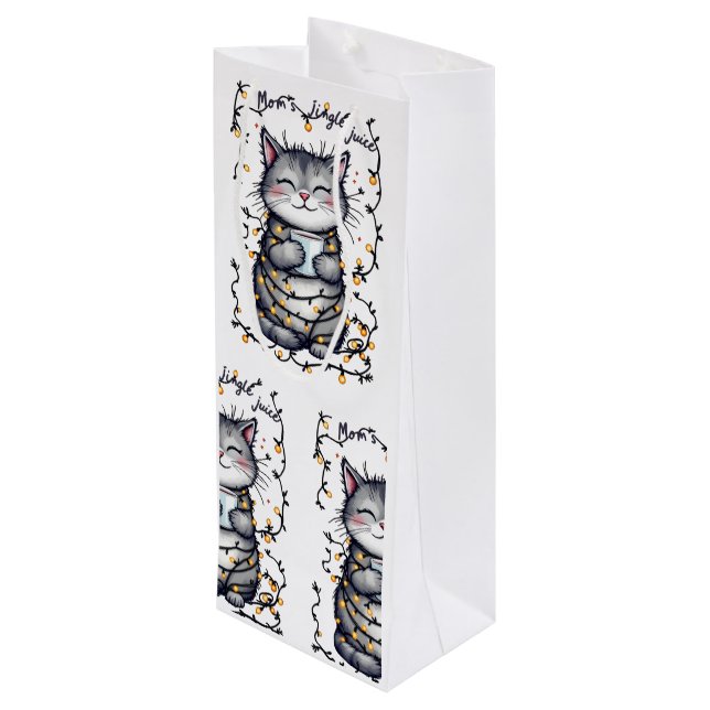 Mom's Jingle Juice  Geschenktüte Für Weinflaschen (Rückseite Schrägansicht)