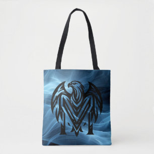 Moms mutiger Adler auf blauem Rauch große Schulter Tasche
