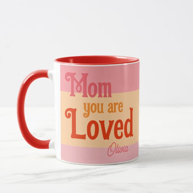 Moms tasse rétro tendance pour son rose chic (Gauche)