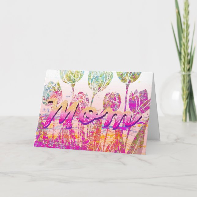 Mom's Tulips Customizable Karte (Vorderseite)