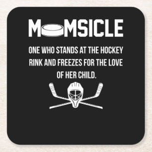 Momsicle Hockey-MAMA Rechteckiger Pappuntersetzer