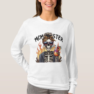 Momster: Eine Skeletton-Mama über Brandtränke in S T-Shirt