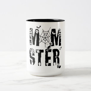 Momster Funny Halloween Spider Bat Graphic Zweifarbige Tasse