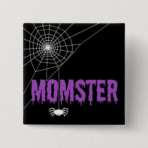 Momster Lila Driving Schriftart Spider Web Button